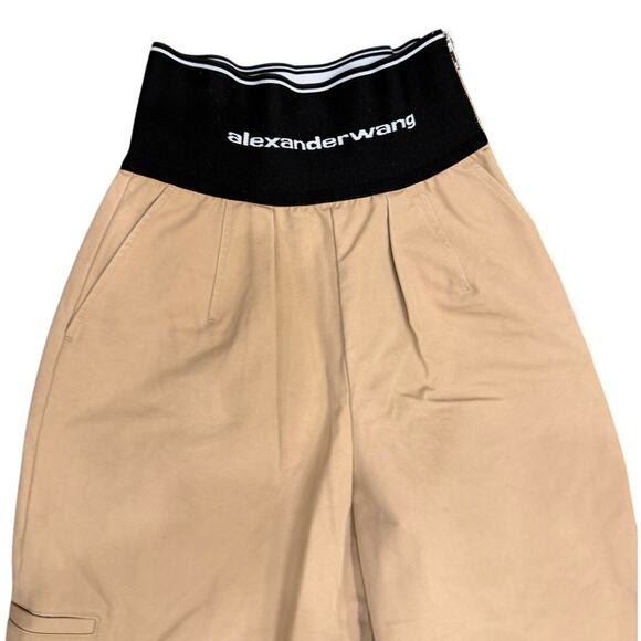 Alexander Wang High Waist Logo Carrot Pant in Chino Khaki size 0 - Picture 5 of 10